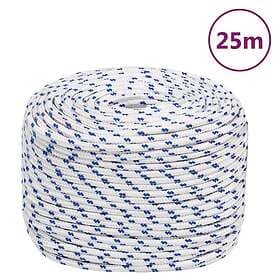 vidaXL Båtlina vit 6 mm 25 m polypropylen 152284