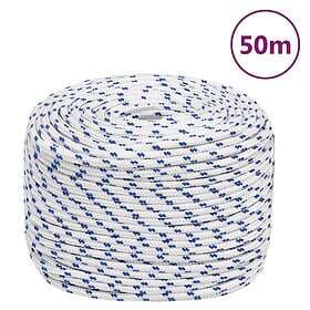 vidaXL Båtlina vit 6 mm 50 m polypropylen 152285