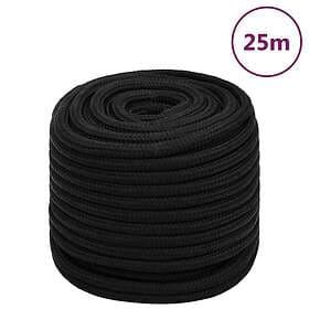 vidaXL Rep svart 18 mm 25 m polyester 152837