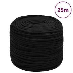 vidaXL Rep svart 10 mm 25 m polyester 152822