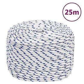 vidaXL Båtlina vit 10 mm 25 m polypropylen 152294