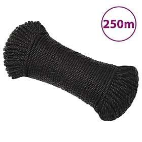 vidaXL Rep svart 8 mm 250 m polypropylen 153009