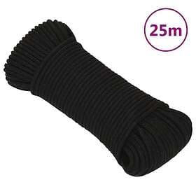 vidaXL Rep svart 3 mm 25 m polyester 152797