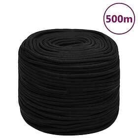 vidaXL Rep svart 6 mm 500 m polyester 152816