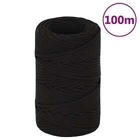 vidaXL Rep svart 2 mm 100 m polyester 152794