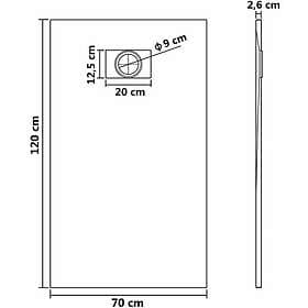 vidaXL Duschkar SMC svart 120x70 cm 144783