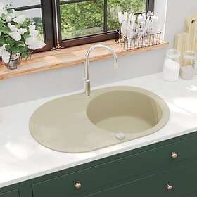 vidaXL Diskho granit enkel oval beige 144866