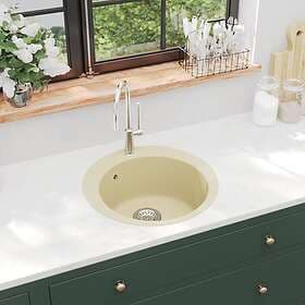 vidaXL Diskho granit enkel rund beige 144864