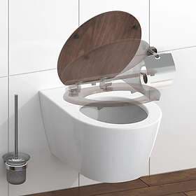 vidaXL SCHÜTTE Toalettsits mjuk stängning DARK WOOD MDF 446572