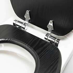 vidaXL Tiger Toalettsits med mjuk stängning Blackwash MDF svart 252030746 418328