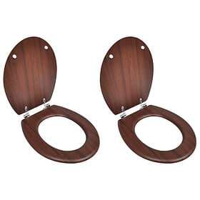 vidaXL Toalettsitsar med lock 2 st MDF brun 275909