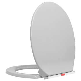vidaXL Toalettsits mjuk stängning snabbfäste ljusgrå oval 145815