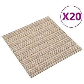 vidaXL Textilplattor 20 st 5 m² 50x50 cm beige ränder 147320