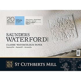 Waterford St Cuthberts Mill Saunders Akvarellblock White CP/NOT 41x31 cm 300g