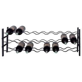 Fina 24 flaskor Svart metall extra bred