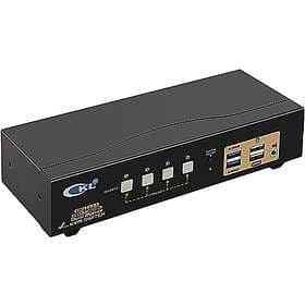 CKL KVM 4x2 HDMI Switch Dual Monitor HDMI2.0 4K60Hz 4:4:4 med 1xaudio och 4xUSB-A