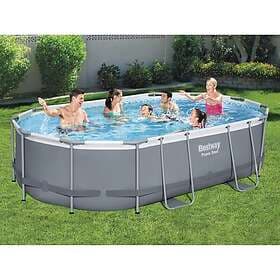 vidaXL Bestway Poolset Power Steel oval 488x305x107 cm 3202526