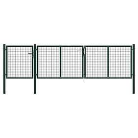 vidaXL Trädgårdsgrind stål 400x100 cm grön 144311