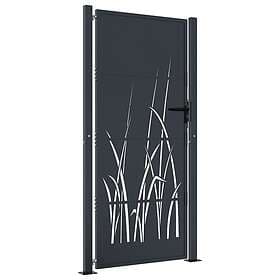 vidaXL Trädgårdsgrind antracit 105x205 cm stål gräsdesign 153171