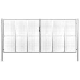 vidaXL Trädgårdsgrind galvaniserat stål 415x225 cm silver 144302