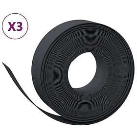 vidaXL Rabattkant svart 3 st 10 m 15 cm polyeten 3155445