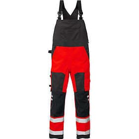 Fristads Hängslebyxa Kl 2 Röd/Svart C62