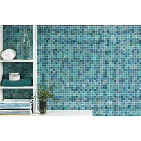 Mosaic Sweden A1200 Glasmosaik Mix blå, turkos