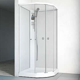 Macro Design Duschkabin Flow Semi utan Blandare Vit (Klarglas/810 x 810 mm (BxD))