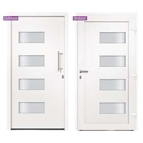 vidaXL Ytterdörr aluminium och PVC vit 100x200 cm 3056818