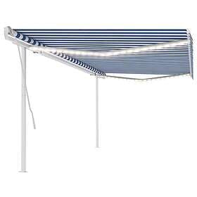 vidaXL Manual Retractable Awning with LED 500x350cm