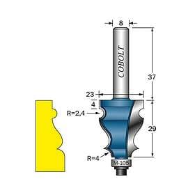 Cobolt Listprofilfräs D=23l=29 R=2,4 R=4 S=8