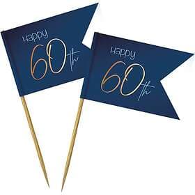Folat Partypicks Happy 60th True Blue 36-pack