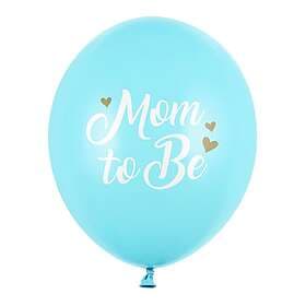 PartyDeco Ballonger Mom To Be Ljusblå 50-pack