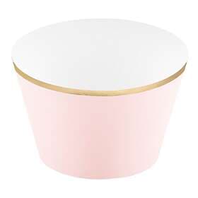 PartyDeco Cupcake Wrappers Rosa/Guld 6-pack