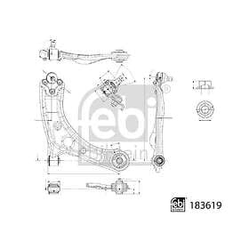 Febi Hyundai stodarm med lager och led 183619