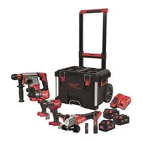 Milwaukee M18 FPP4D-555T Verktygspaket med batteri och laddare