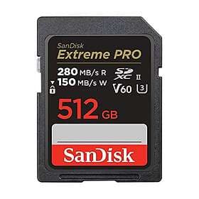 SanDisk Extreme Pro SDXC Class 10 UHS-II U3 V60 280/150MB/s 512GB