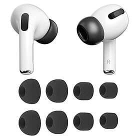 AirPods Pro silikon kuddar 8-pack (XS/S/M/L) Svart
