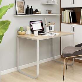 vidaXL Datorbord vit och ek 110x60x73 cm spånskiva 30202