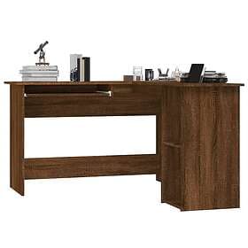 vidaXL Hörnskrivbord brun ek 120x140x75 cm konstruerat trä 815386