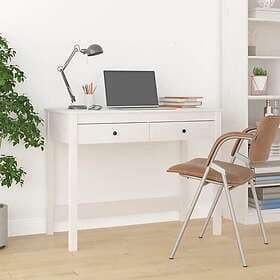 vidaXL Skrivbord med lådor vit 100x50x78 cm massiv furu 824644