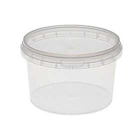 Plastbägare Rund Med Tätt Lock PP Klar Ø95mm 240ml