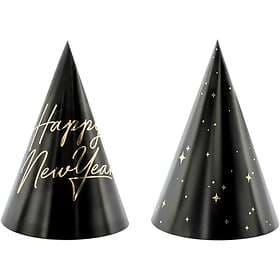 PartyDeco Partyhattar Happy New Year 6-pack