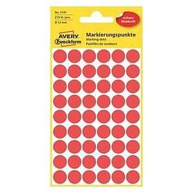 Avery Etikett färgsignal röd Ø 12mm