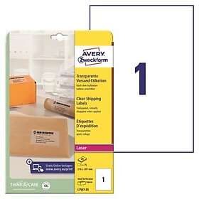 Avery Laseretikett L7567 transparent 210x297mm