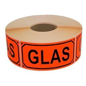 Varningsetikett glas