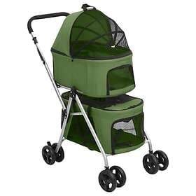 vidaXL Hopfällbar hundvagn dubbel grön 83x48x97 cm oxfordtyg 172207