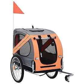 vidaXL Cykelvagn för hund orange och grå 91764