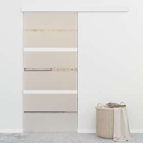 vidaXL Skjutdörr ESG-glas och aluminium 90x205 cm silver 288059