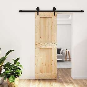 vidaXL Skjutdörr med beslag 70x210 cm massiv furu 3203236
